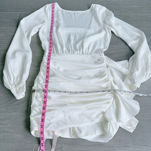 House of CB Chambery White Backless Ruched Mini Dress • NWT • Size S Open Back - Picture 16 of 16